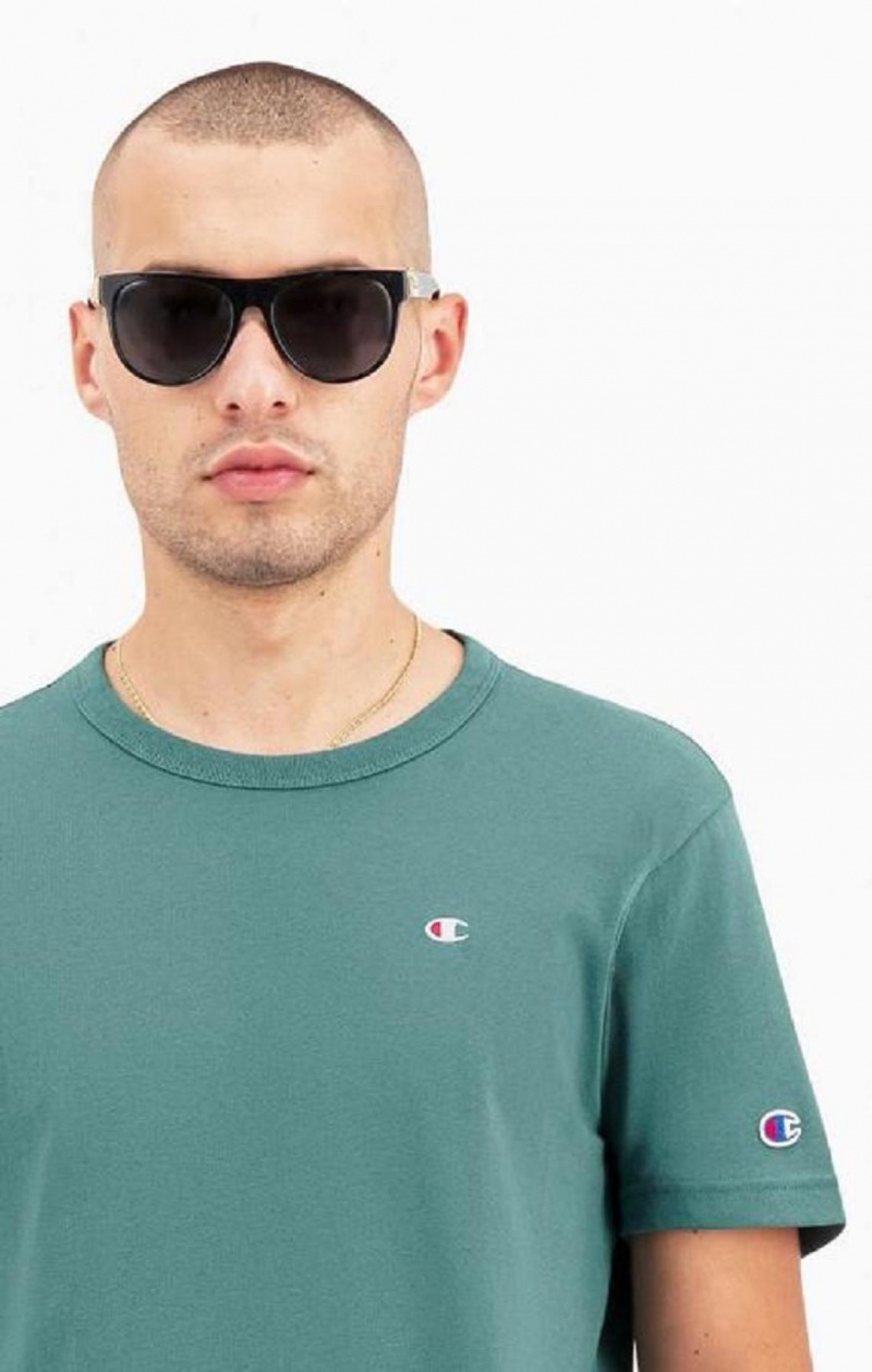 Champion Small C Logo T-Shirt Férfi Póló Zöld | 2348-OMRLS