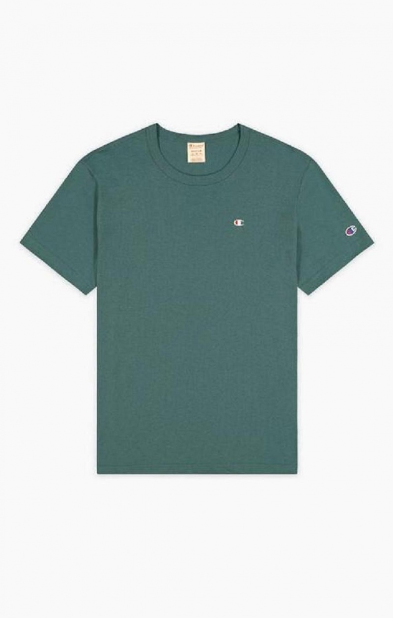 Champion Small C Logo T-Shirt Férfi Póló Zöld | 2348-OMRLS