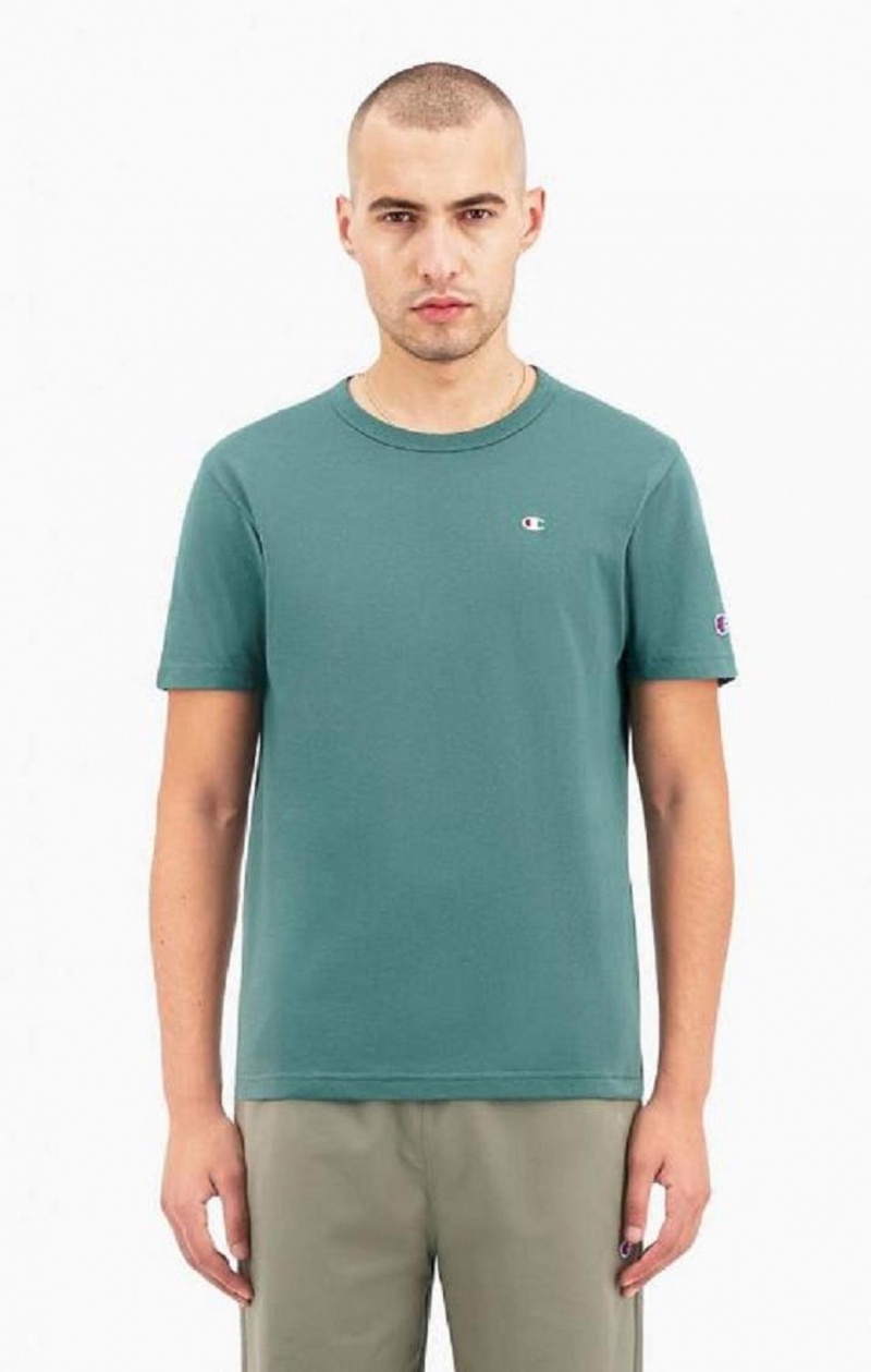 Champion Small C Logo T-Shirt Férfi Póló Zöld | 2348-OMRLS