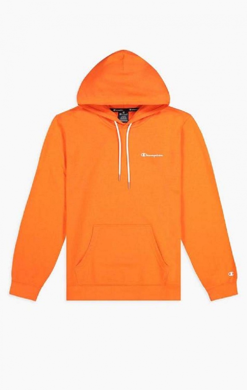 Champion Small Script Logo Hoodie Férfi Kapucnis Pulóver Narancssárga | 5280-YRXMI