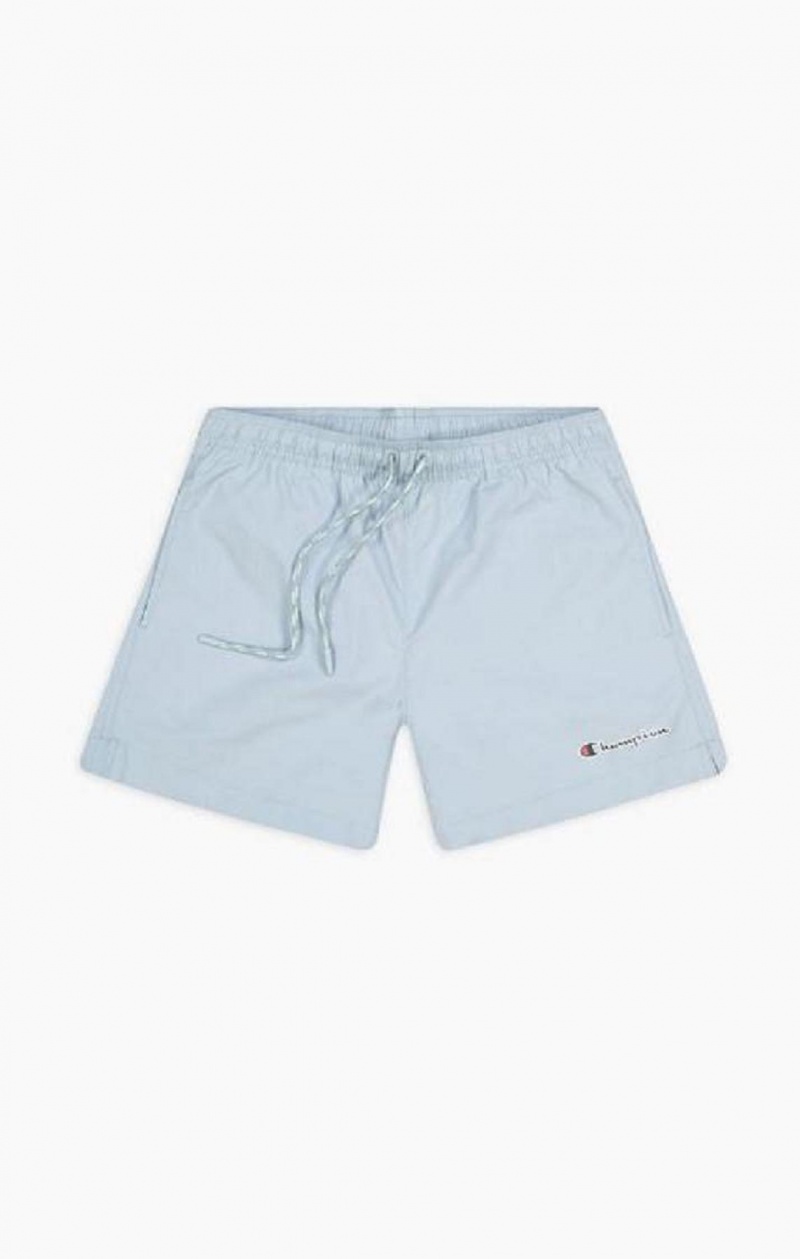 Champion Small Script Logo Pastel Swim Shorts Férfi Fürdőruha Világos Kék | 4210-OWLYE