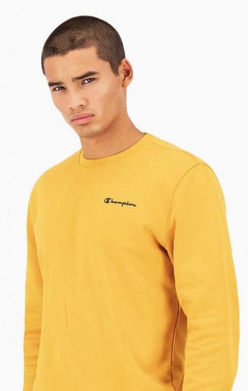 Champion Small Script Logo Sweatshirt Férfi Pulóverek Narancssárga | 4691-VJNRA