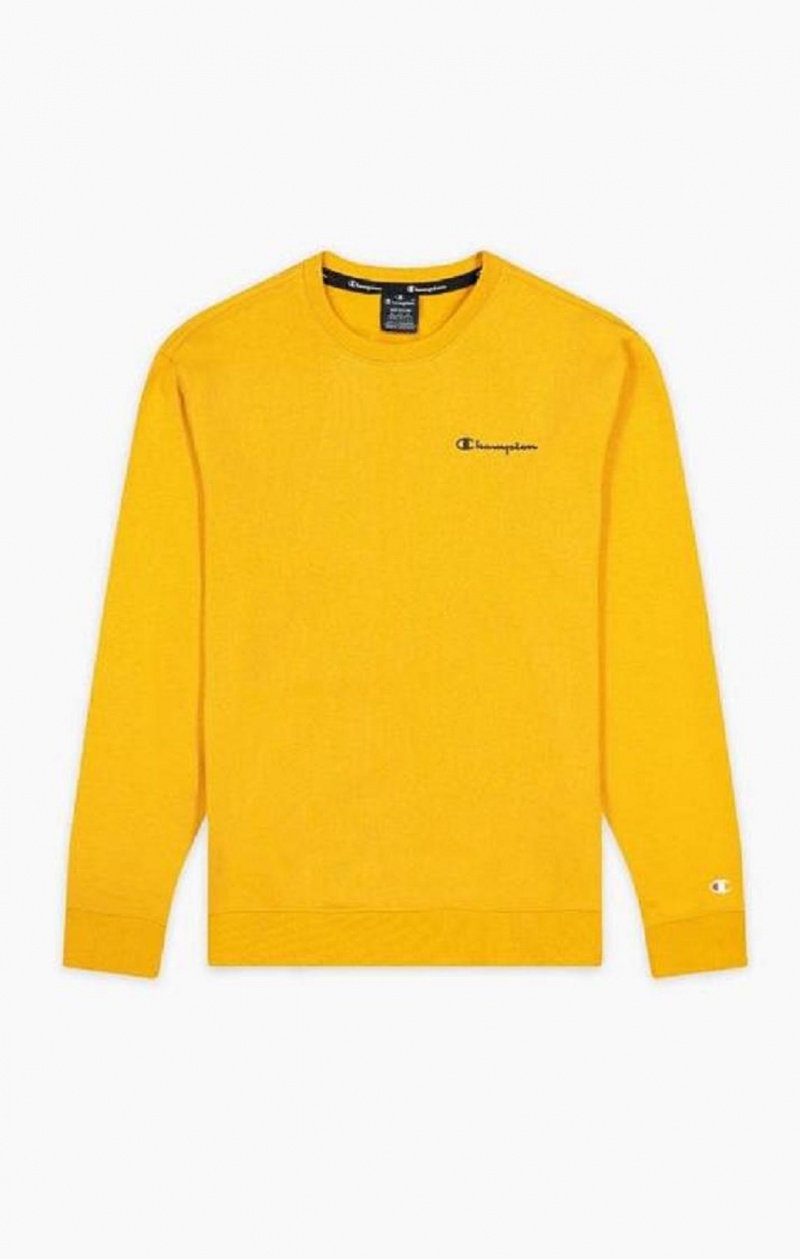 Champion Small Script Logo Sweatshirt Férfi Pulóverek Narancssárga | 4691-VJNRA