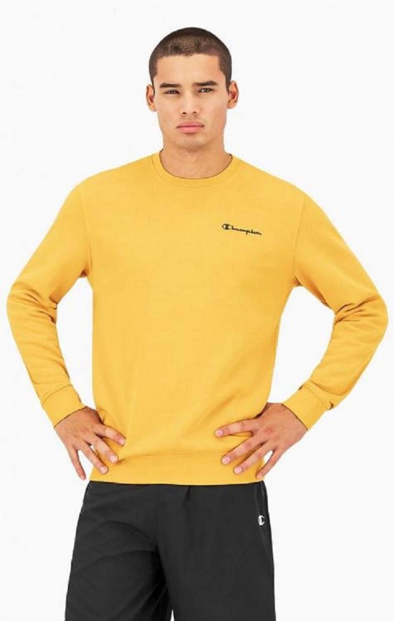 Champion Small Script Logo Sweatshirt Férfi Pulóverek Narancssárga | 4691-VJNRA