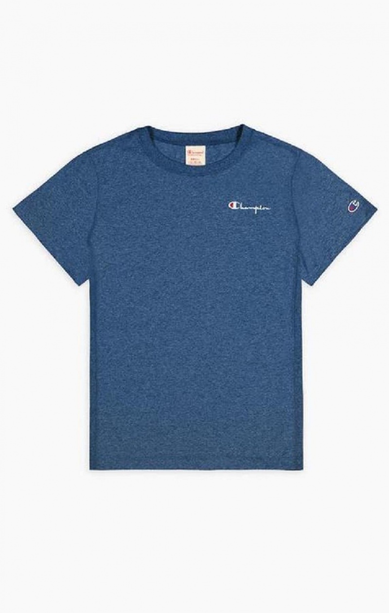 Champion Small Script Logo T-Shirt Női Póló Türkiz | 8715-ETVNH