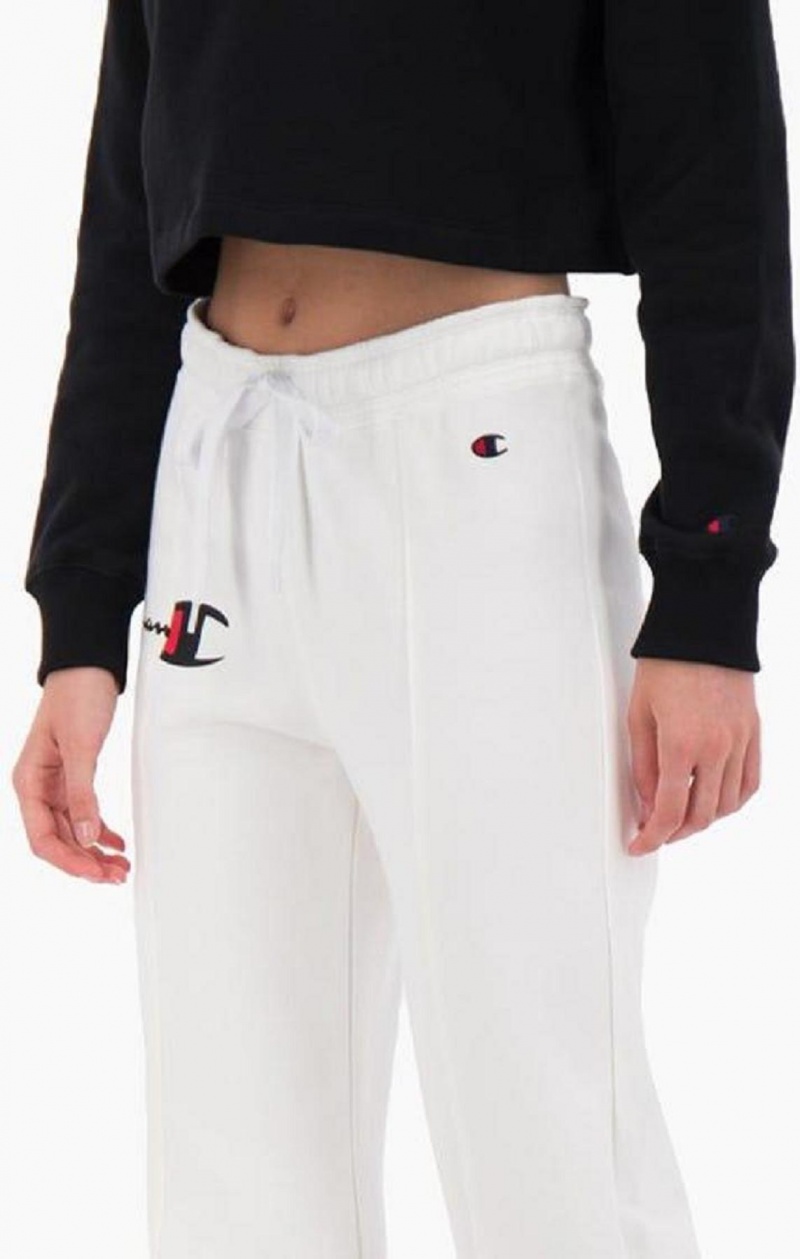 Champion Spliced Logo Popper Pálya Pants Női Jogger Nadrág Fehér | 0468-BZTIM