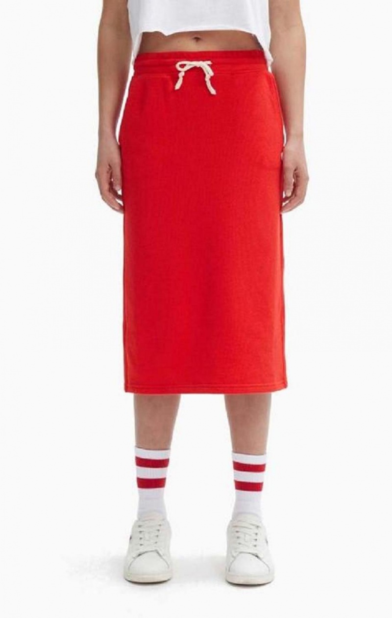 Champion Split Back Reverse Weave Midi Skirt Női Szoknya Piros | 5608-ZLWCD