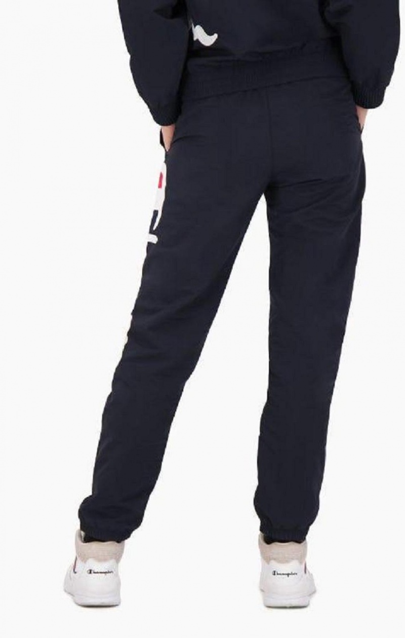 Champion Statement Script Logo Leg Pálya Pants Női Jogger Nadrág Sötétkék | 0249-UOPDS