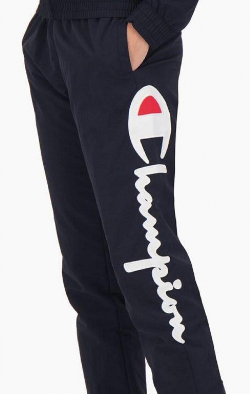 Champion Statement Script Logo Leg Pálya Pants Női Jogger Nadrág Sötétkék | 0249-UOPDS