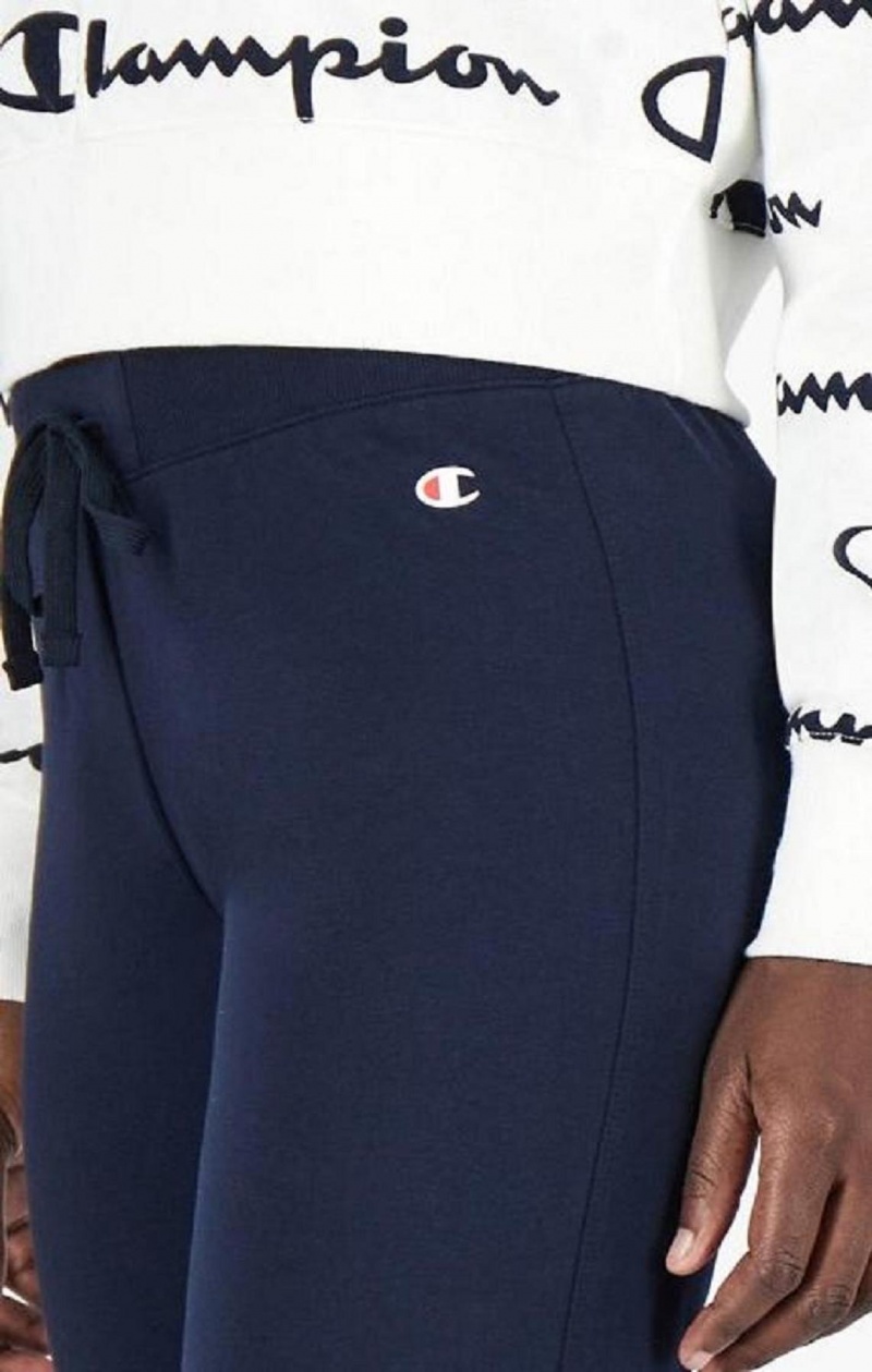 Champion Stretch Pamut Terry Joggers Női Jogger Nadrág Sötétkék | 7456-ZHRSC