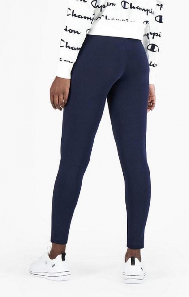 Champion Stretch Pamut Terry Leggings Női Jogger Nadrág Sötétkék | 8391-QEOIS