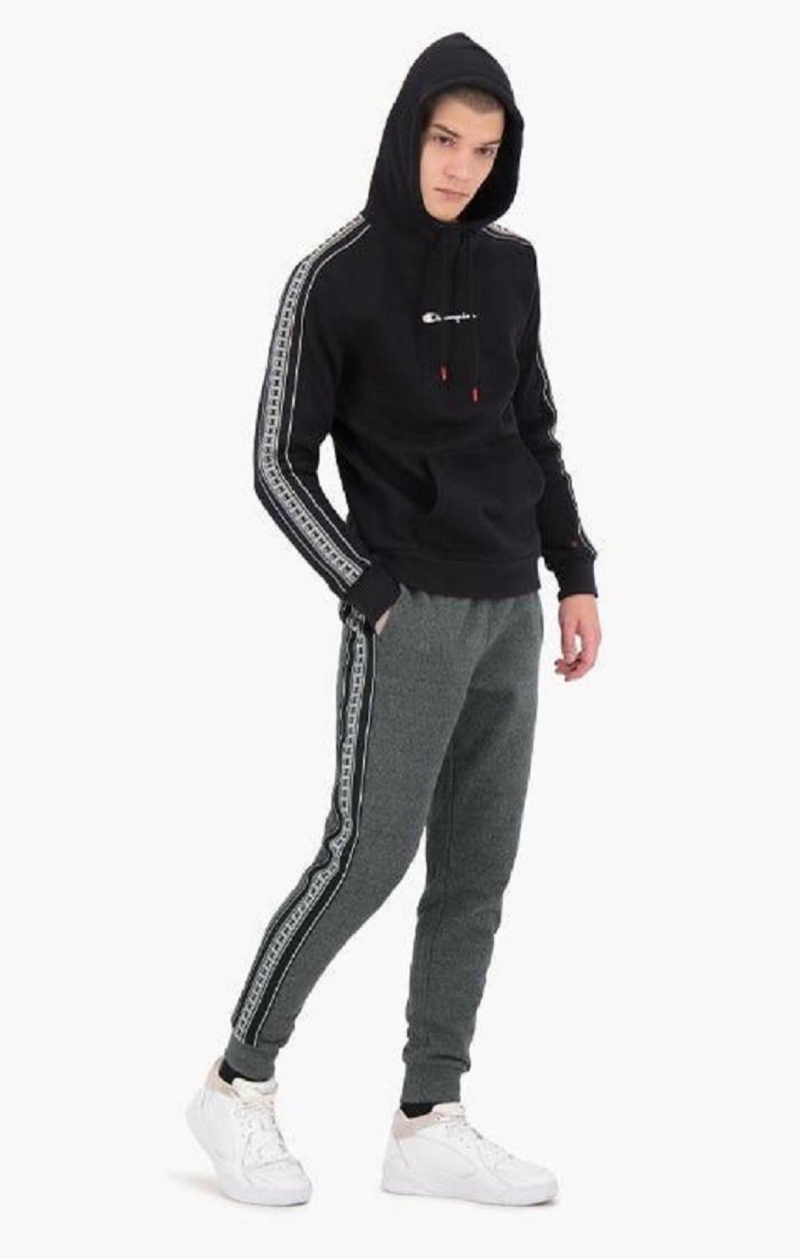 Champion Stripe C Logo Tape Pamut Terry Joggers Férfi Jogger Nadrág Sötétszürke | 6359-KHWYL