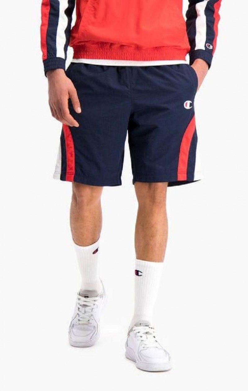 Champion Stripe Detail Pálya Shorts Férfi Rövidnadrág Sötéttürkiz | 8149-ORZGL