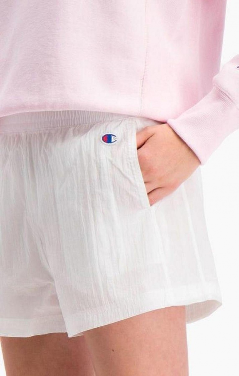 Champion Tape Detail Pálya Shorts Női Rövidnadrág Fehér | 0615-IRVZJ