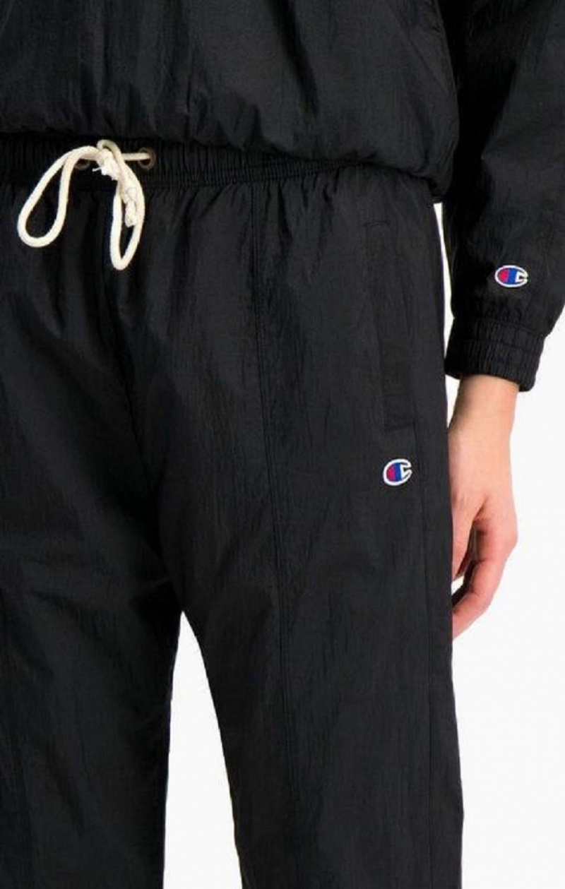 Champion Tape Detail Slim Fit Pálya Pants Női Jogger Nadrág Fekete | 3826-WXJUV