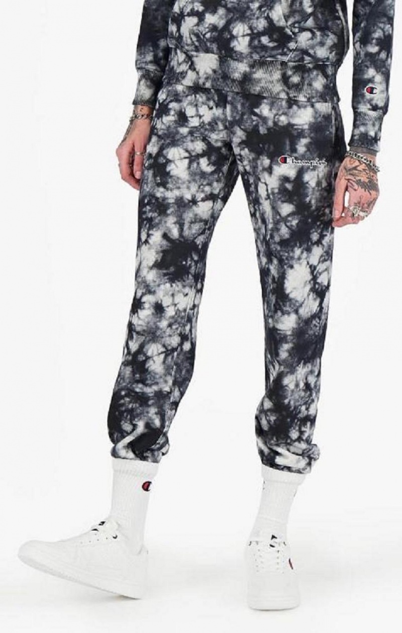 Champion Tie Dye Digitális Print Joggers Női Jogger Nadrág Fekete Fehér | 9402-GJEHC