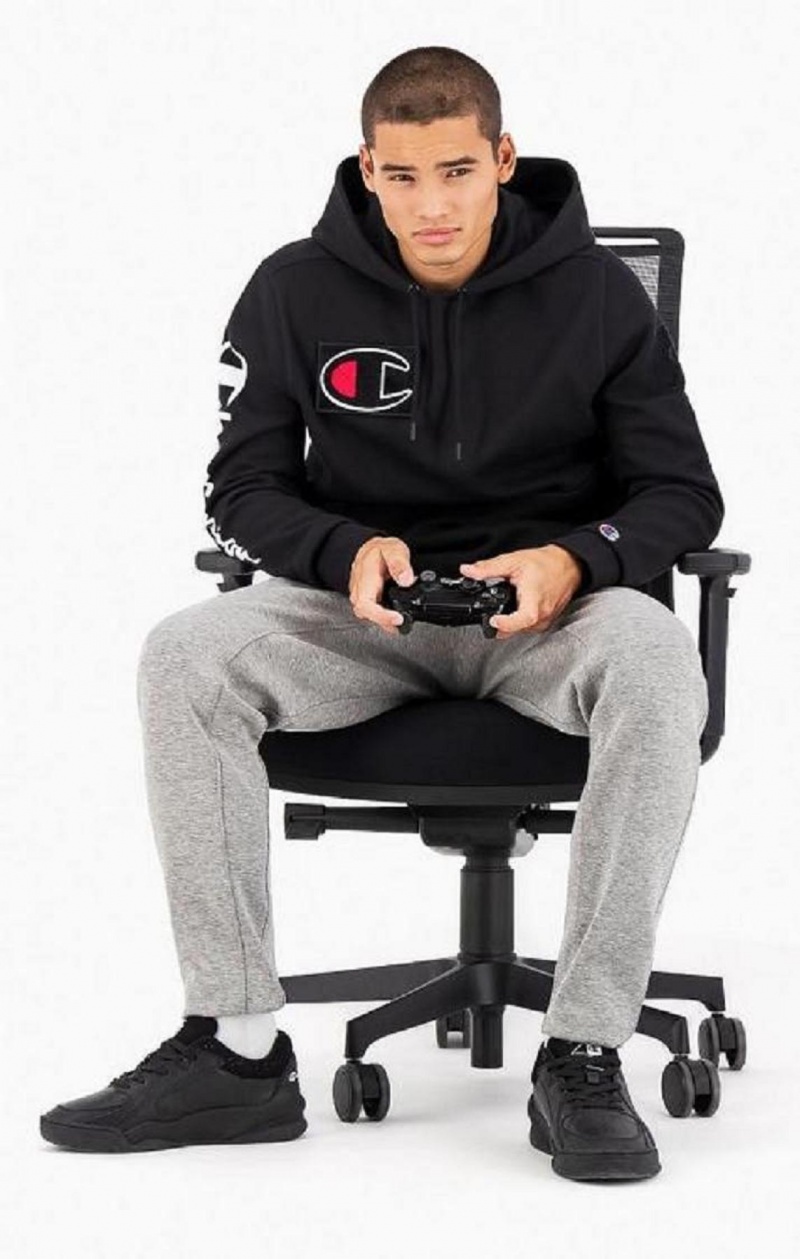 Champion Ultimate Gaming Hoodie Férfi Kapucnis Pulóver Fekete | 3275-CQSWM