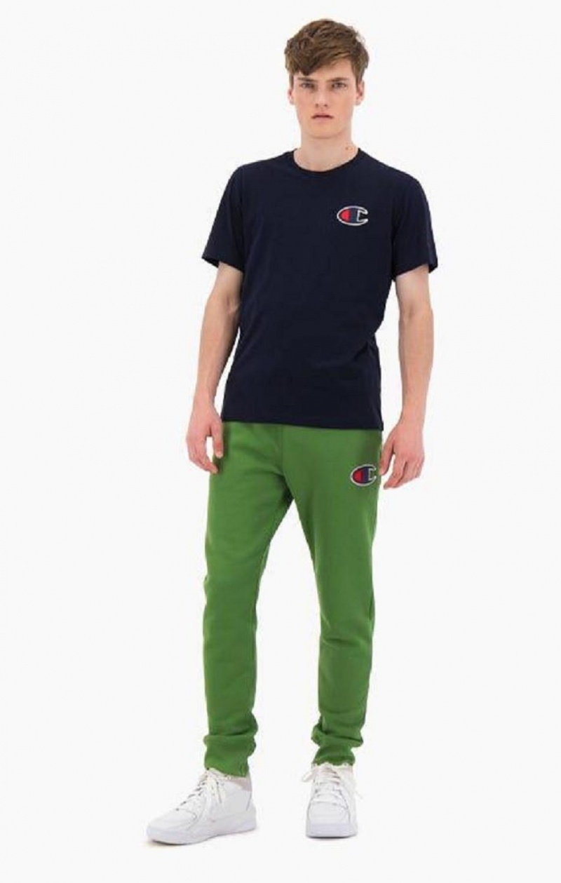 Champion Velúr C Pamut Terry Cuffed Joggers Férfi Jogger Nadrág Zöld | 3461-GDIJL