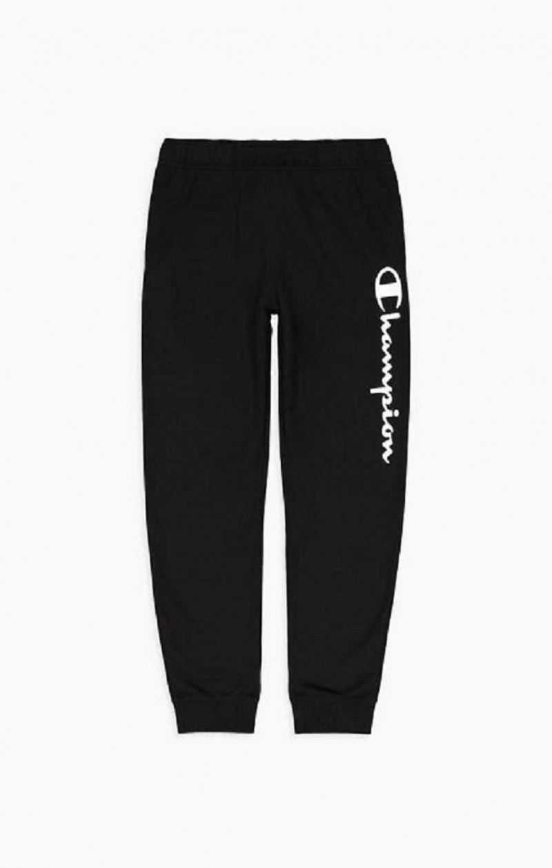 Champion Vertical Script Logo Print Joggers Férfi Jogger Nadrág Fekete | 6134-BMRWF