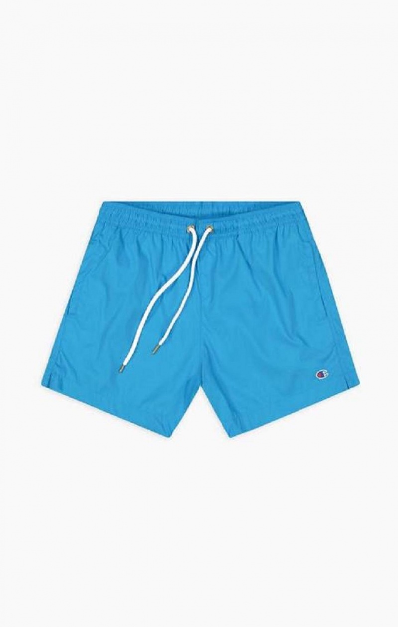 Champion Vizi Reacting Script Logo Print Swim Shorts Férfi Fürdőruha Kék | 0317-CEWZD