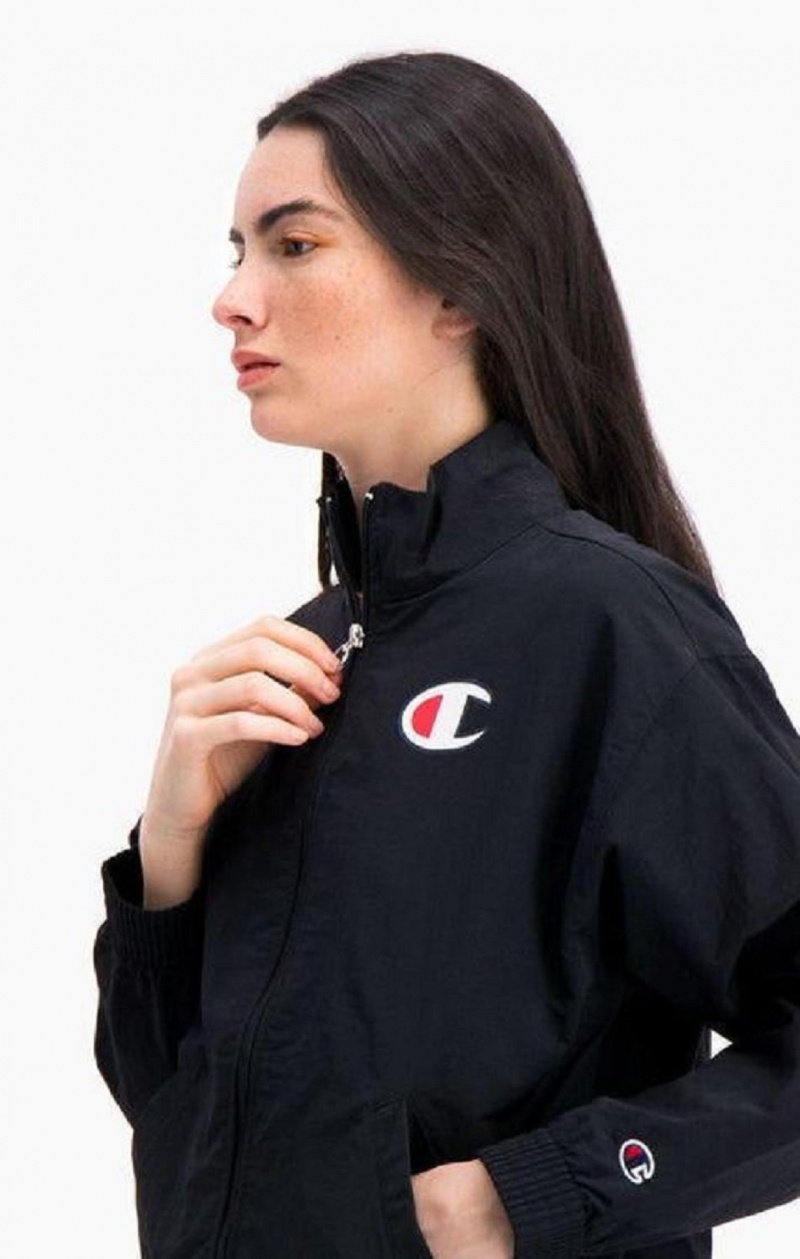 Champion Vizi Repellent Zip-Through Pálya Jacket Női Kabát Fekete | 6731-AGHTM