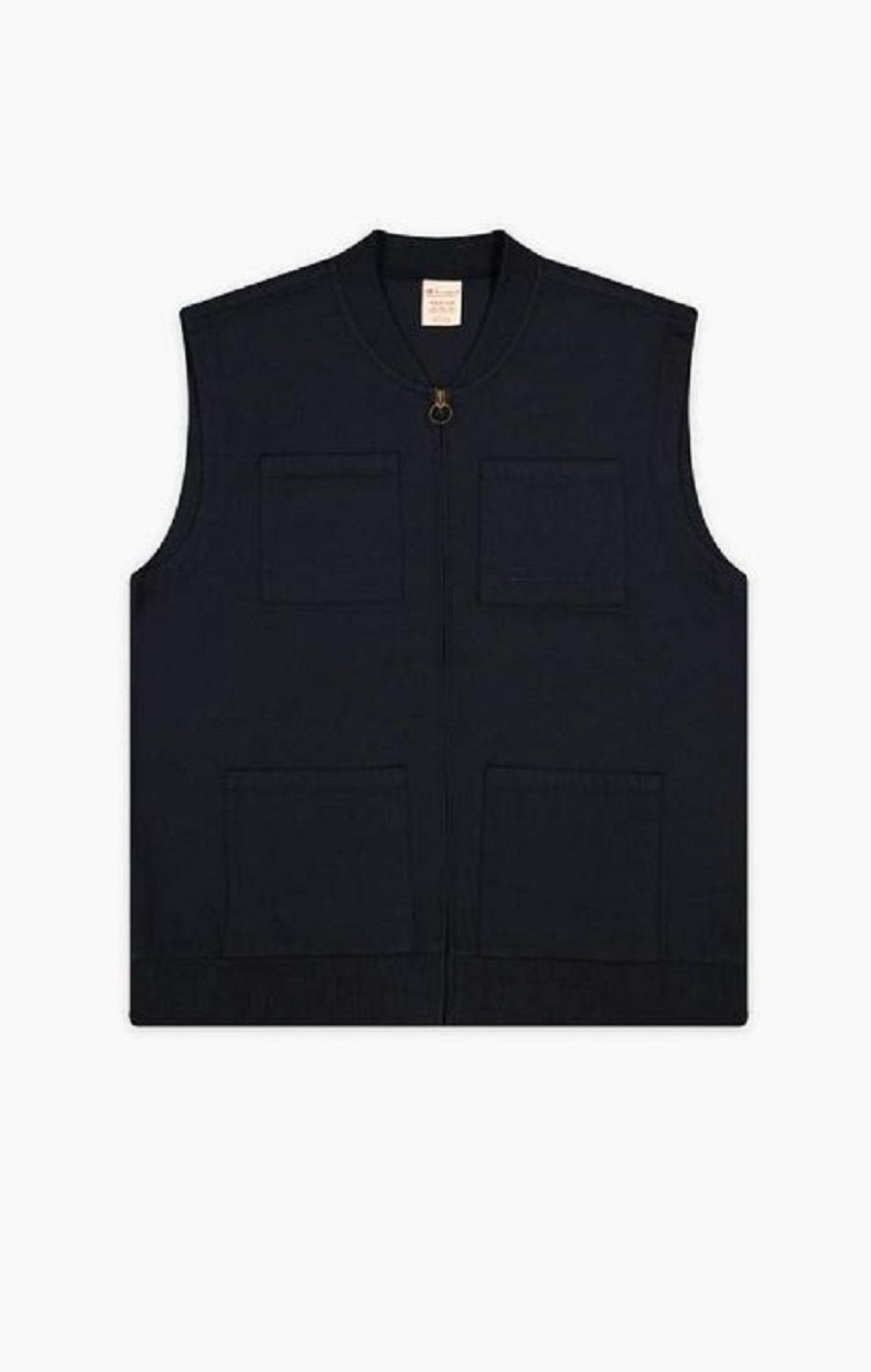 Champion Woven Utility Vest Férfi Kabát Sötétkék | 7359-ROVMC