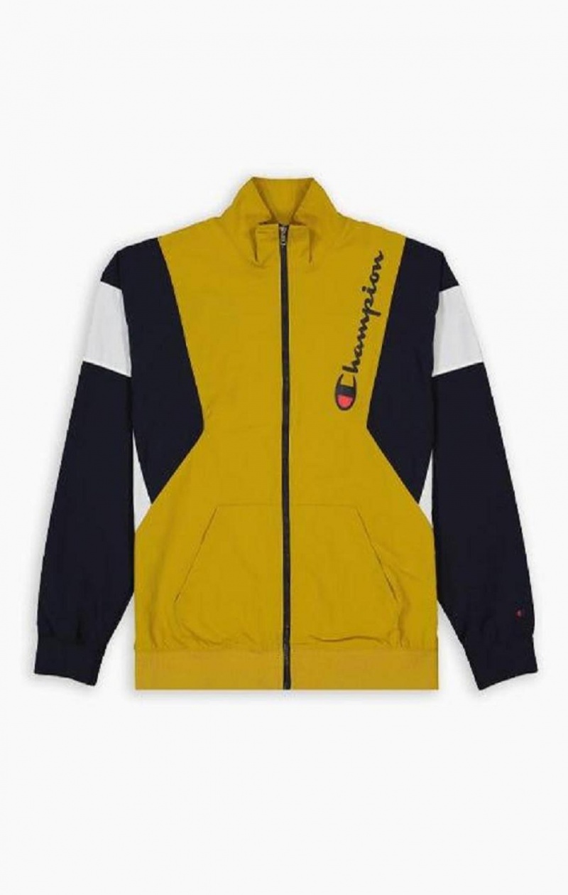 Champion Zip-Up Colour Block Jacket Férfi Melegítő Arany | 4985-OQCEP