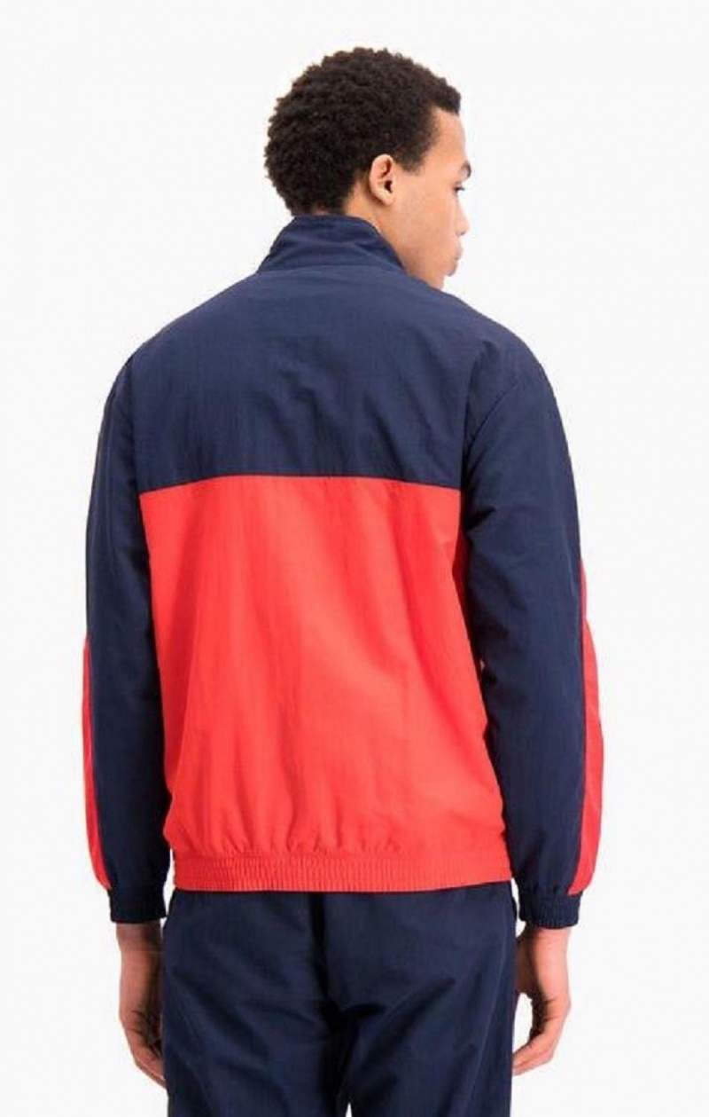 Champion Zip-Up Colour Block Jacket Férfi Melegítő Piros | 9347-NQHJU