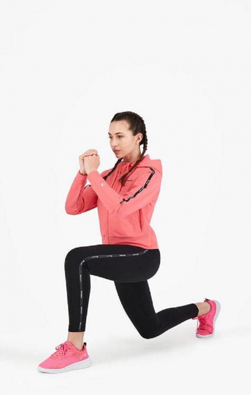 Champion Zip-Up Hoodie + Leggings Tracksuit Női Kapucnis Pulóver Rózsaszín | 5842-JHTOM