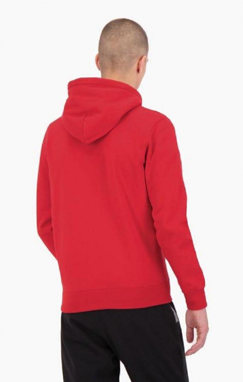 Champion Zip-Up Velúr C Pamut Terry Hoodie Férfi Kapucnis Pulóver Piros | 2804-BKMLR